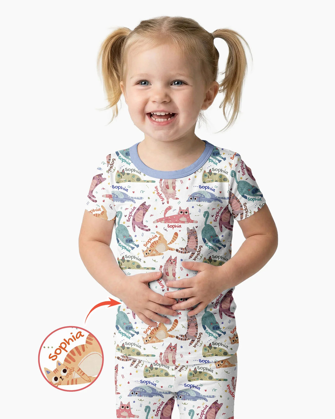 Zweiteiliges, kurzärmliges Pyjama-Set mit Marienkäfern