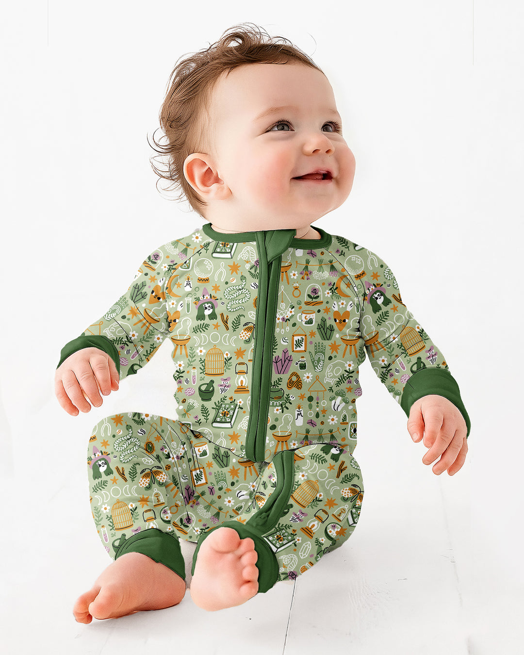 Boho Witchy Celestial Magic Floral Bamboo Convertible Zippy