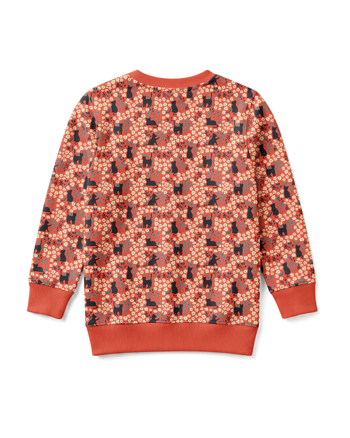 Black Cat Ditsy Bamboo Crewneck Sweatshirt