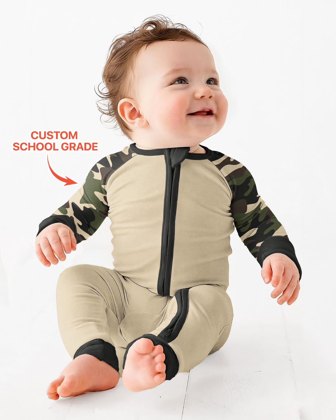 Gerippte Babykleidung mit individuellem Foto - Weich &amp; Skizzenhaft