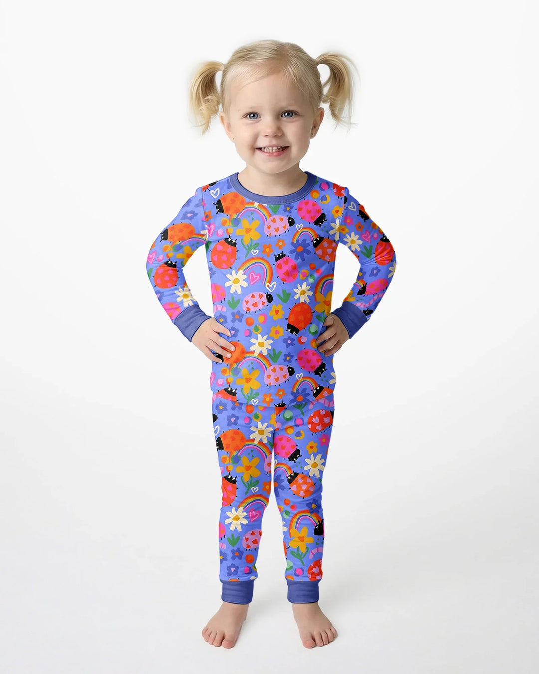 Lady Bugs Bamboo Two Piece Long Sleeve Pajama Set