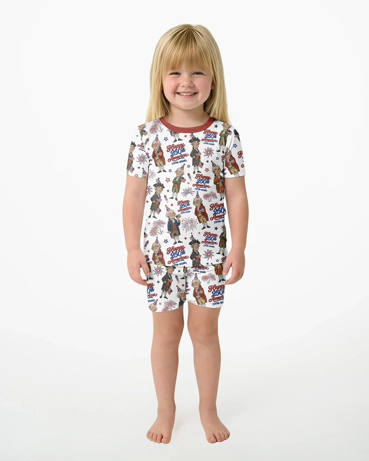 Schlafanzug-Set zweiteilig, kurze Ärmel, kurze Hose, Bambus