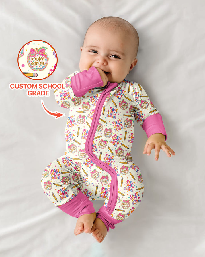 Custom School Grade First Day Cutie Bamboo Convertible Zippy