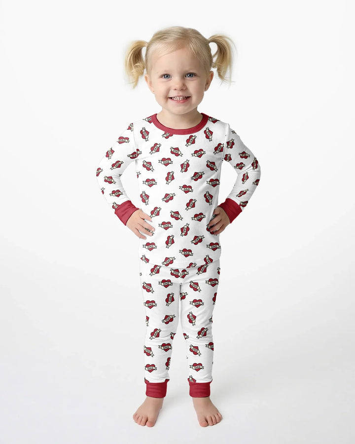 Zweiteiliges Langarm-Pyjama-Set mit Sommerfrüchten