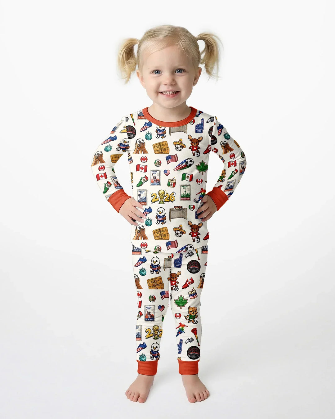 Zweiteiliges Langarm-Pyjama-Set mit Sommerfrüchten