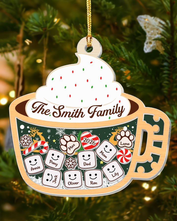 Family Marshmallow Shake Cup Family Ornament 2026