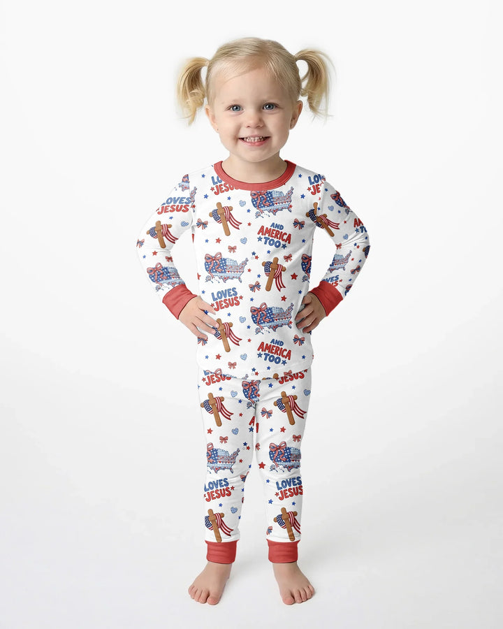Zweiteiliges Langarm-Pyjama-Set mit Sommerfrüchten