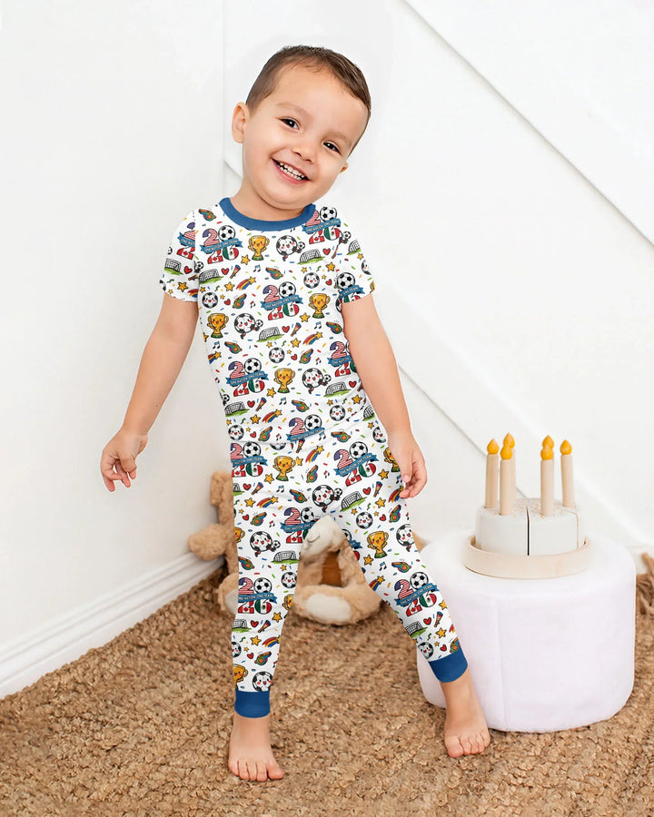 Zweiteiliges, kurzärmliges Pyjama-Set mit Marienkäfern