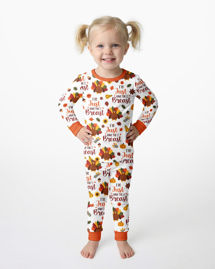 Funny Thanksgiving I’ll Just Have the Breast Bamboo Two Piece Long Sleeve Pajama Set