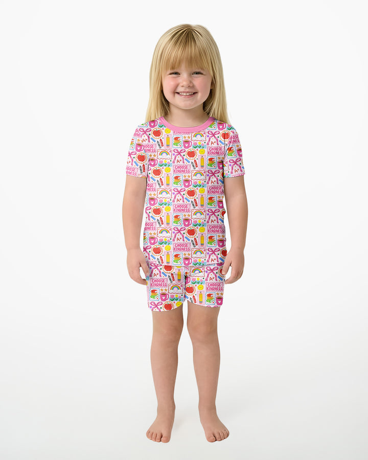 Schlafanzug-Set zweiteilig, kurze Ärmel, kurze Hose, Bambus