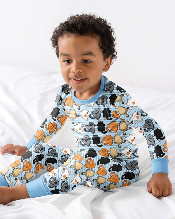 Zweiteiliges Langarm-Pyjama-Set mit Sommerfrüchten