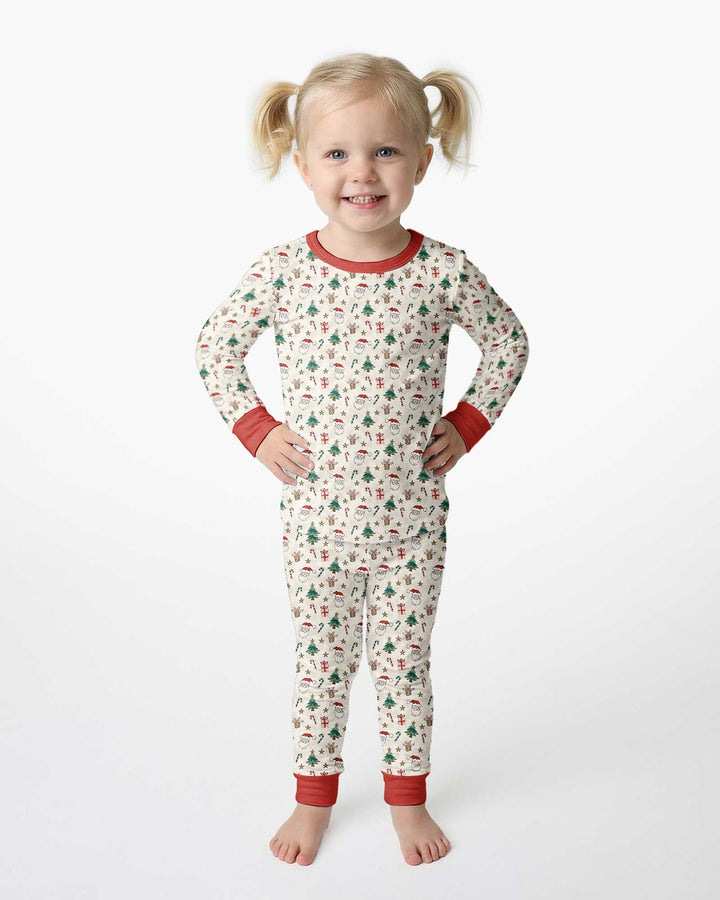 Zweiteiliges Langarm-Pyjama-Set mit Sommerfrüchten