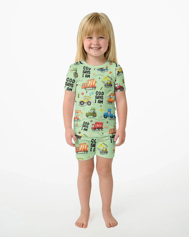 Zweiteiliges Pyjama-Set mit kurzen Ärmeln und Shorts im Sommer-Design
