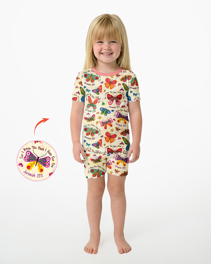 Schlafanzug-Set zweiteilig, kurze Ärmel, kurze Hose, Bambus