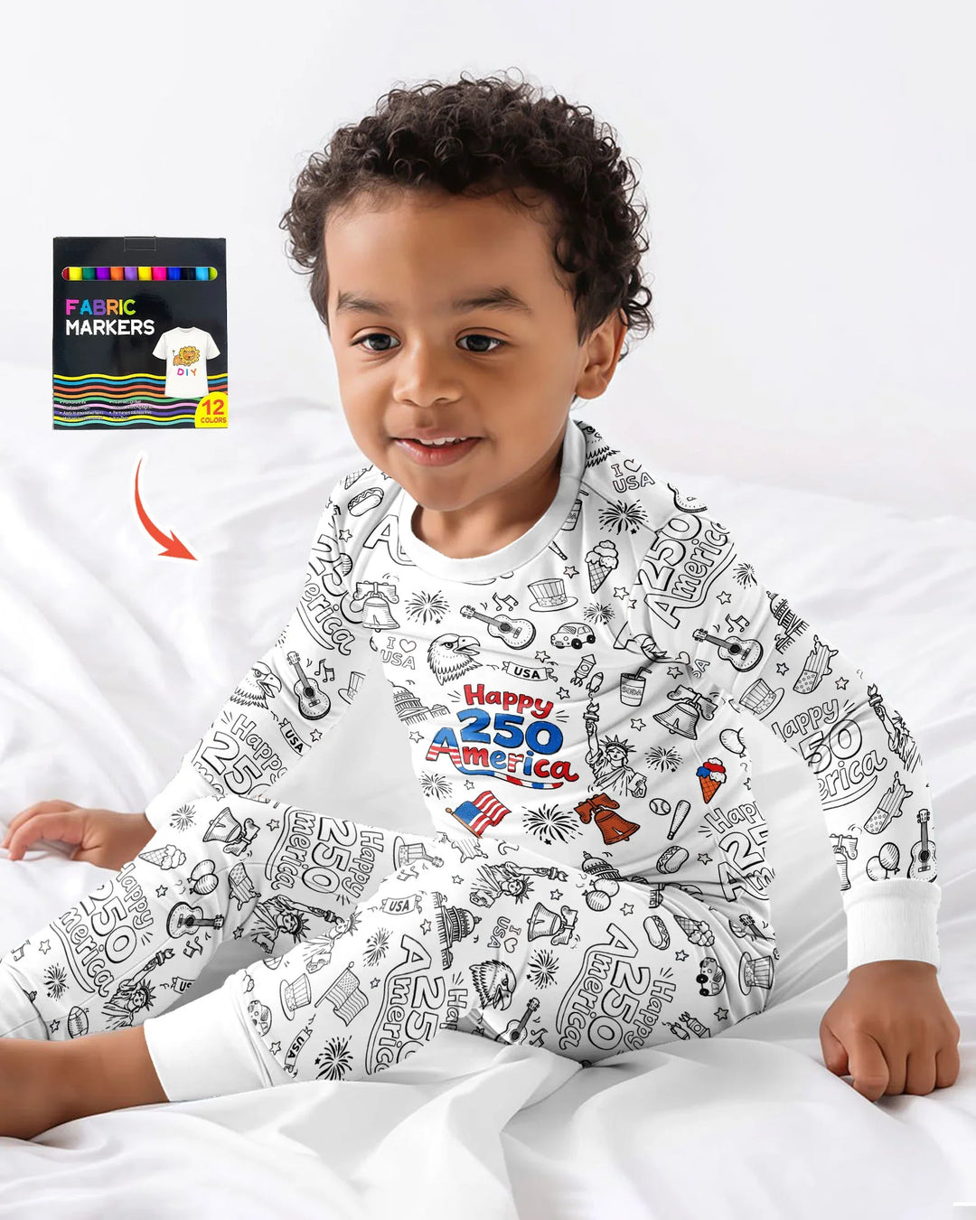 Zweiteiliges Langarm-Pyjama-Set mit Sommerfrüchten