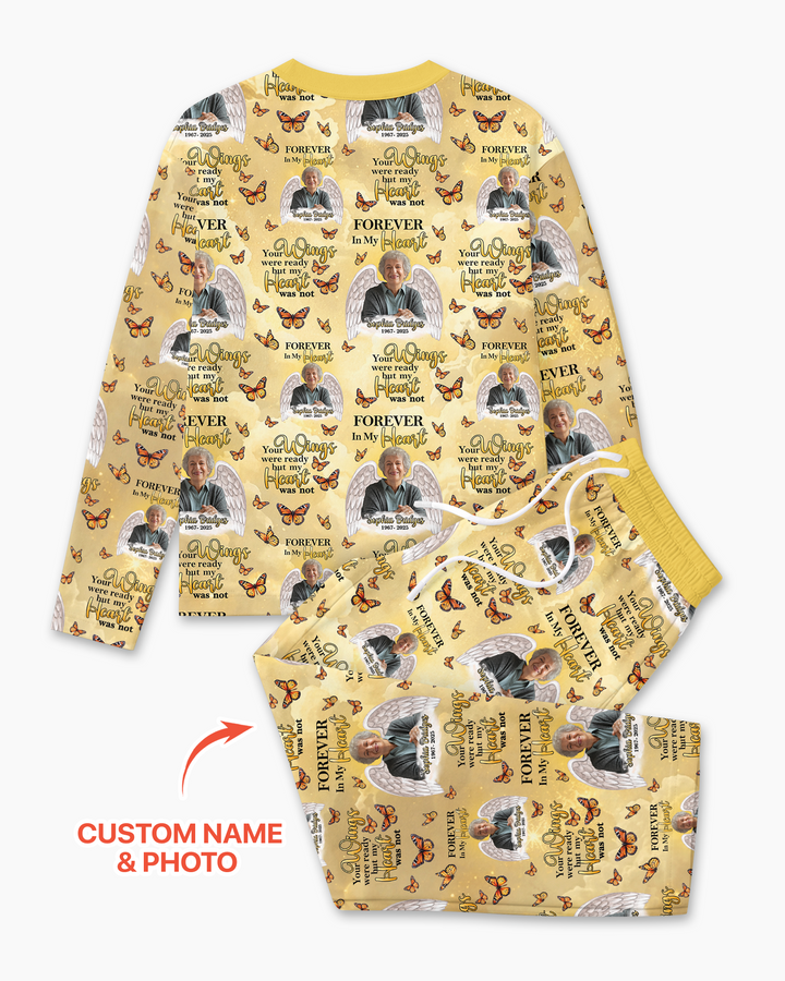 Custom Photo Forever In My Heart Family Matching Bamboo Men Pajama Set