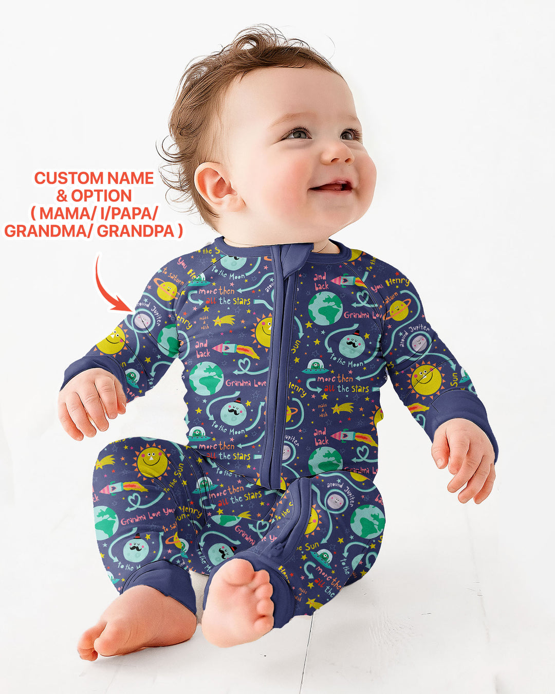 Love to the Moon and Back  Bamboo Convertible Zippy