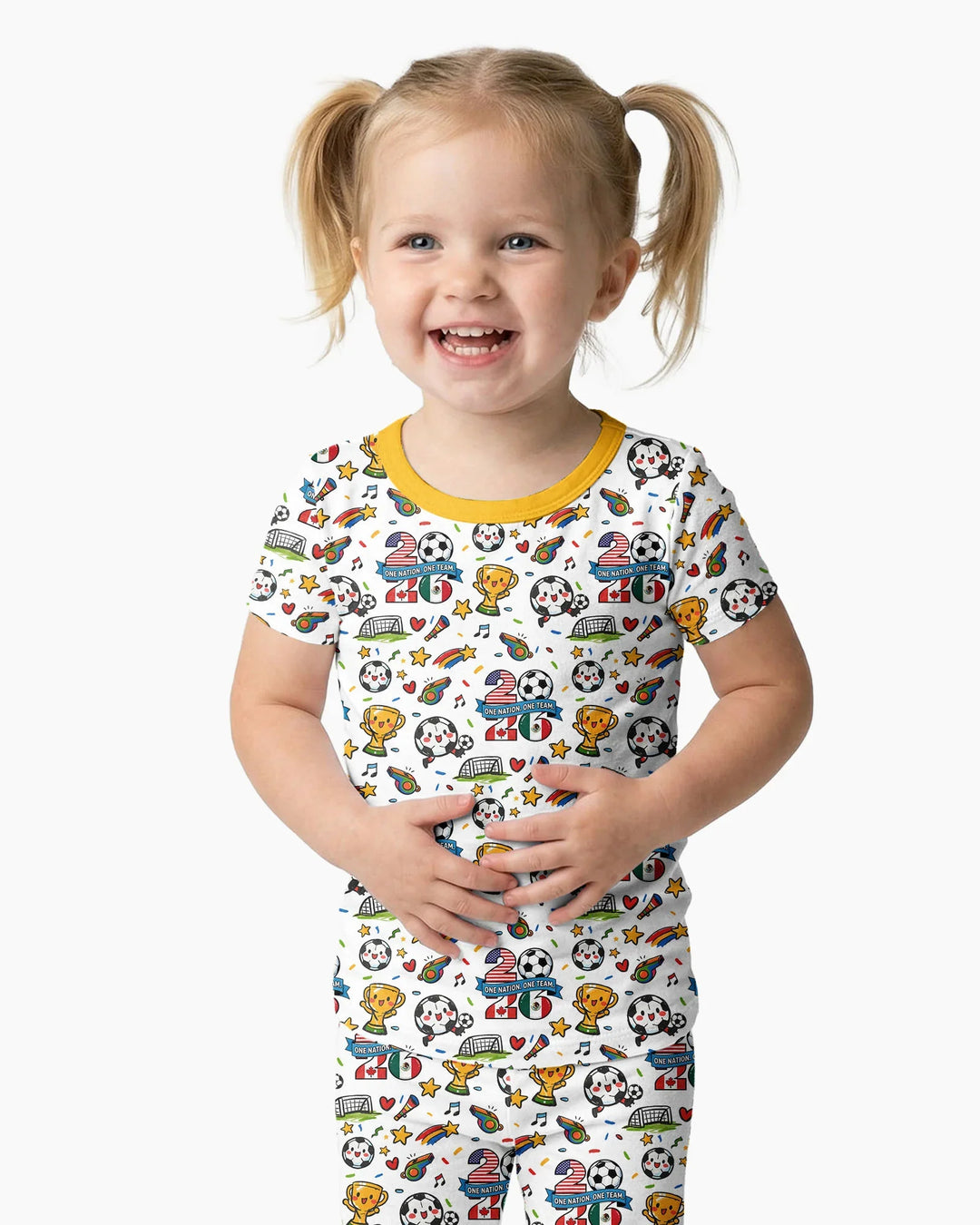Zweiteiliges, kurzärmliges Pyjama-Set mit Marienkäfern