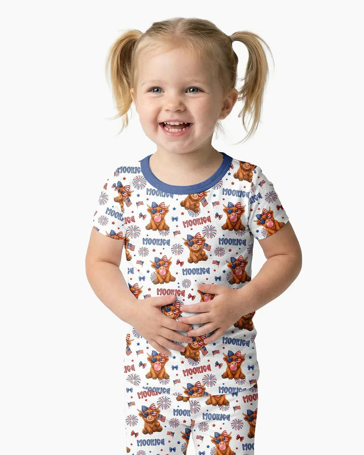 Zweiteiliges, kurzärmliges Pyjama-Set mit Marienkäfern