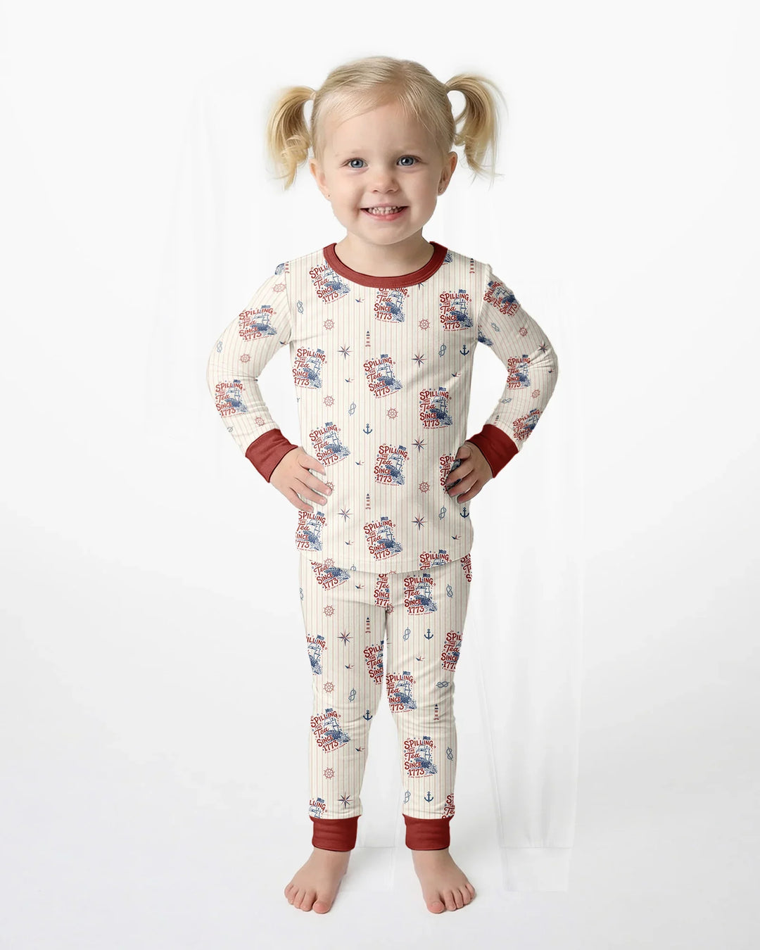 Zweiteiliges Langarm-Pyjama-Set mit Sommerfrüchten