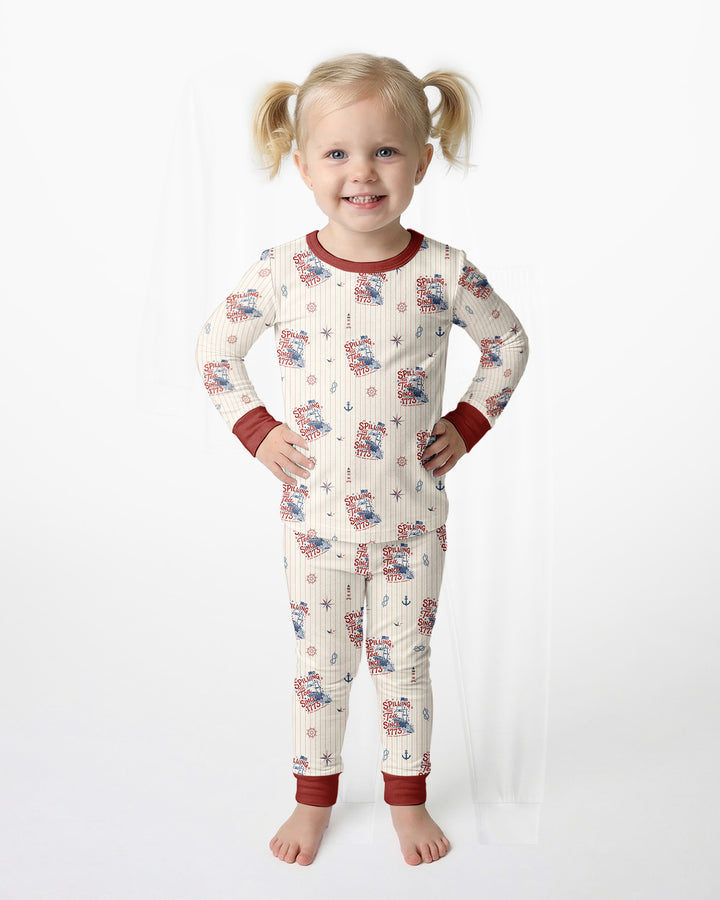 Zweiteiliges Langarm-Pyjama-Set mit Sommerfrüchten