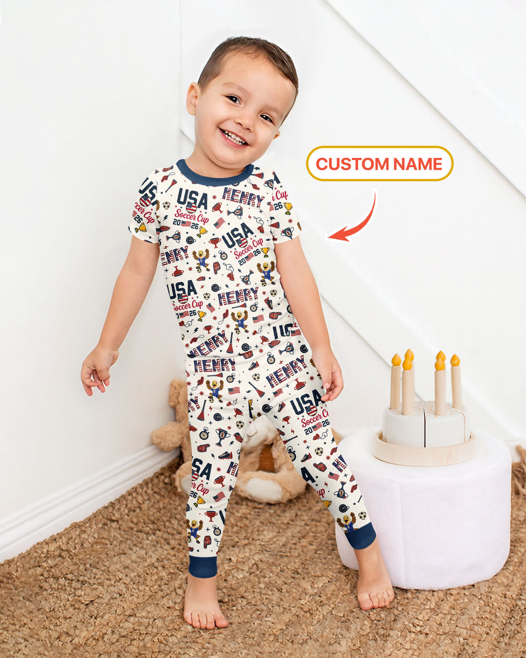 Zweiteiliges, kurzärmliges Pyjama-Set mit Marienkäfern
