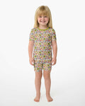 All Over Christmas Fun Bamboo Two Piece Short Sleeve Shorts Pajama Set