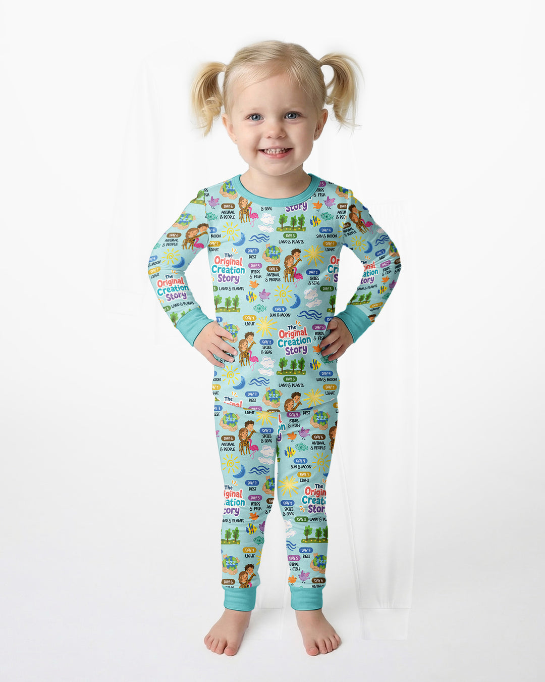 Zweiteiliges Langarm-Pyjama-Set mit Sommerfrüchten