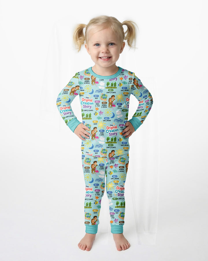 Zweiteiliges Langarm-Pyjama-Set mit Sommerfrüchten