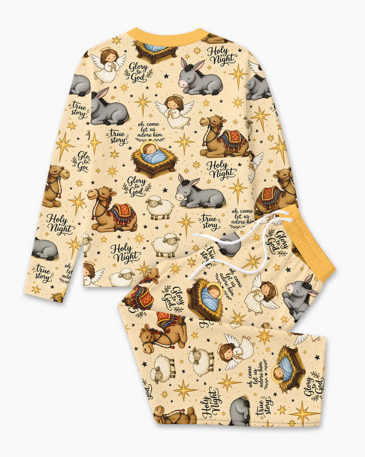 Nativity Christmas Holy Night Bamboo Men's Pajama Set