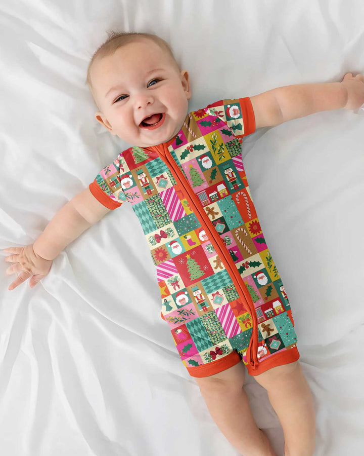 Maximalist Christmas Collage Bamboo Shorty Zippy