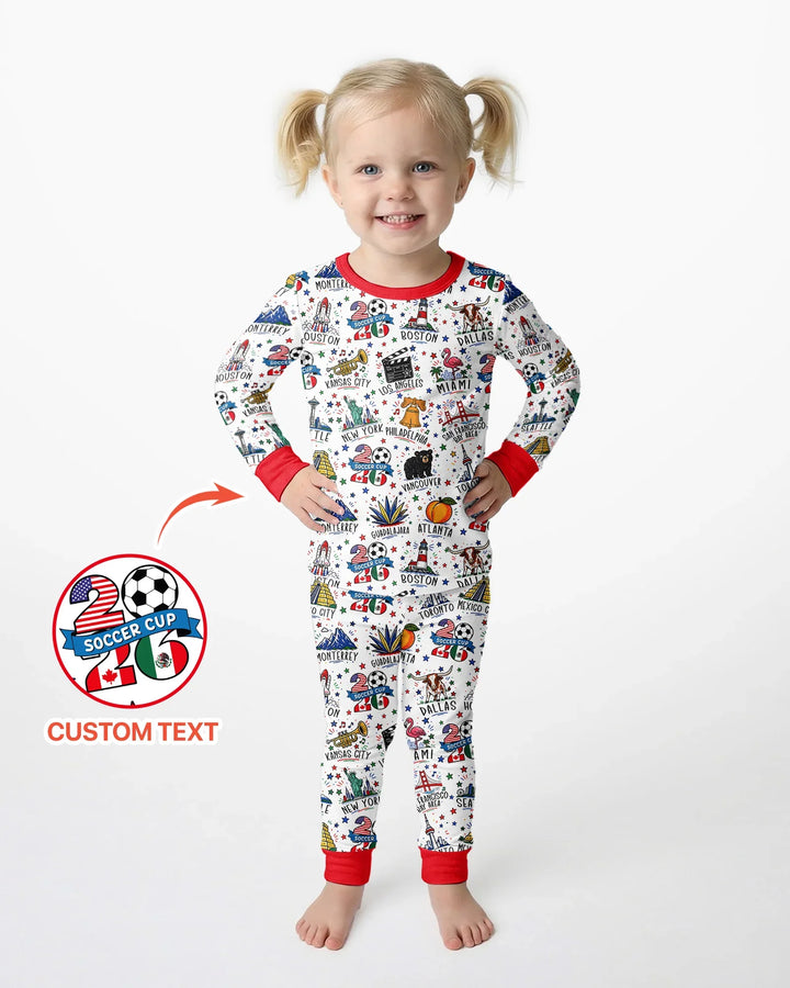 Zweiteiliges Langarm-Pyjama-Set mit Sommerfrüchten