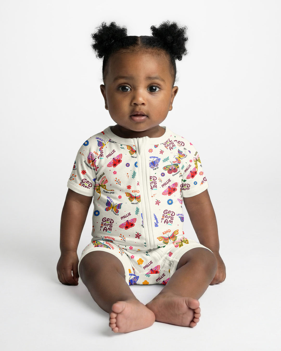 Custom Name God says I am Butterfly Bamboo Shorty Zippy