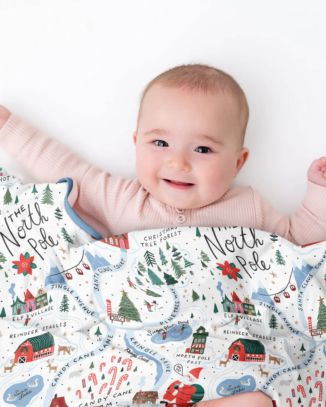 The North Pole Map Bamboo Blanket