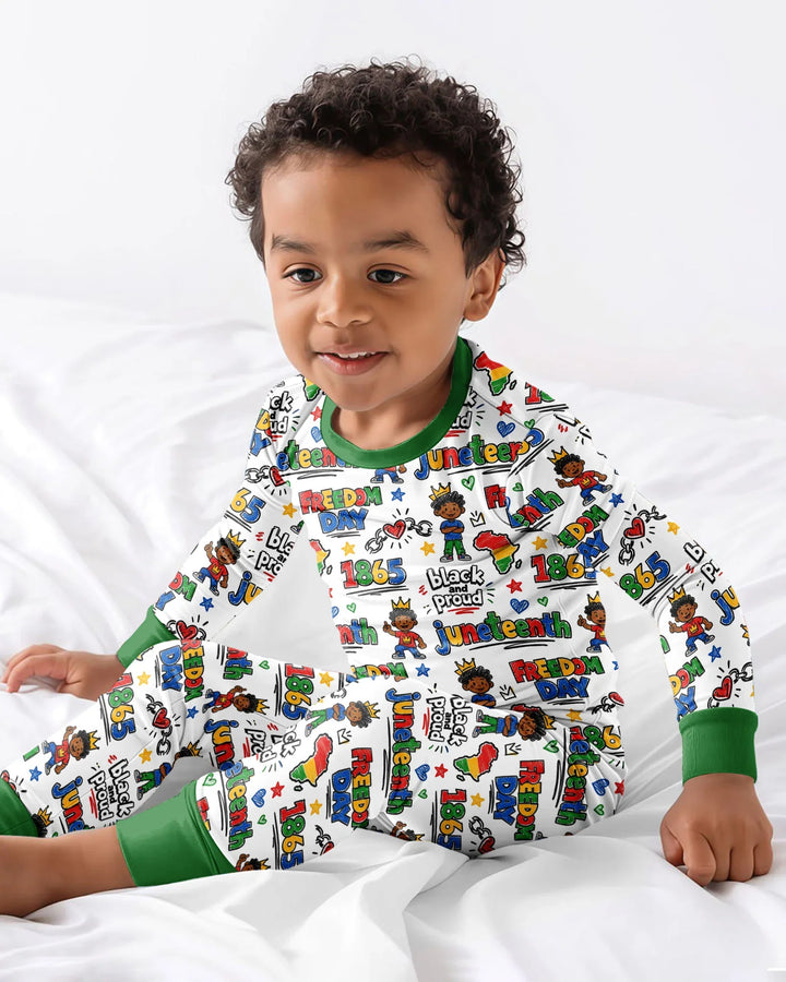 Zweiteiliges Langarm-Pyjama-Set mit Sommerfrüchten
