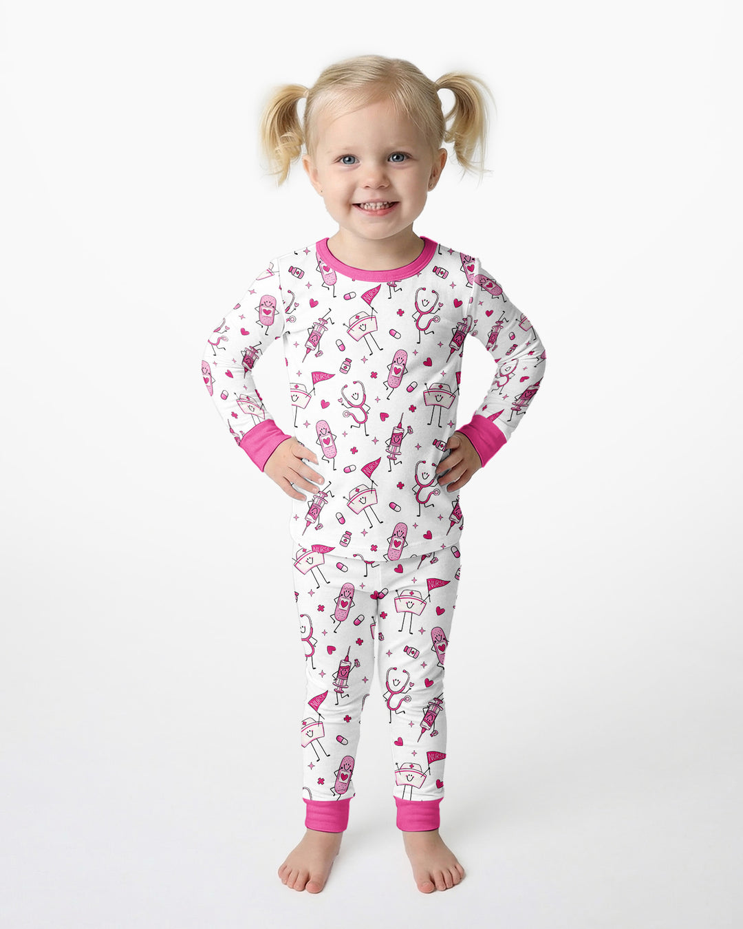 Zweiteiliges Langarm-Pyjama-Set mit Sommerfrüchten