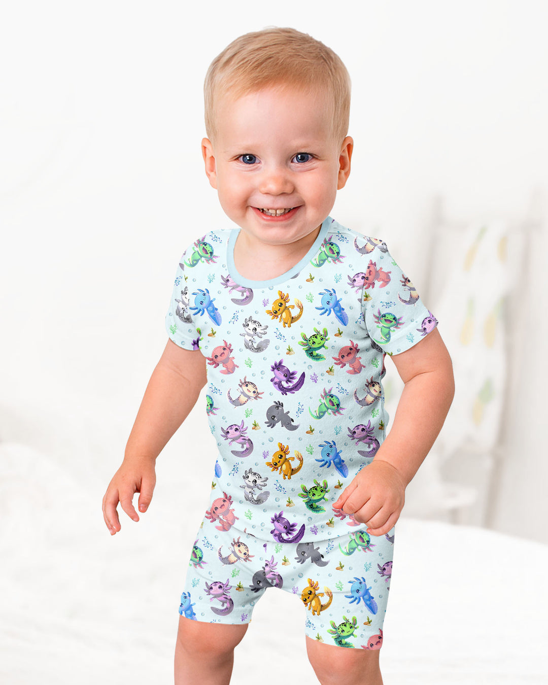 Schlafanzug-Set zweiteilig, kurze Ärmel, kurze Hose, Bambus