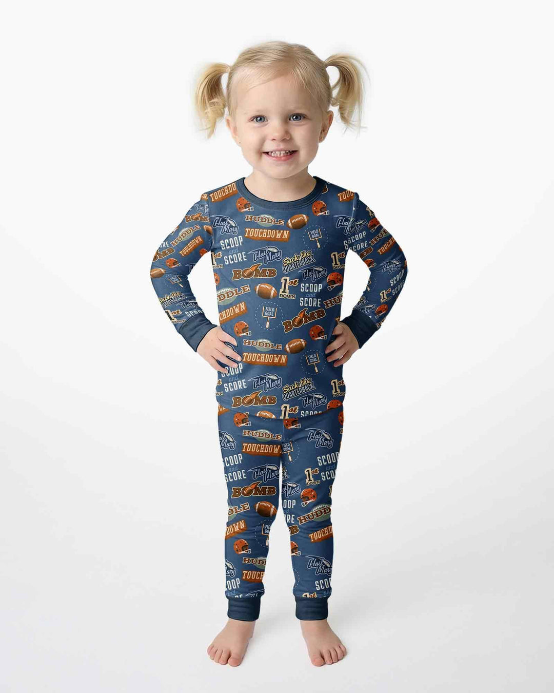 Football Lingo Bamboo Two Piece Long Sleeve Pajama Set
