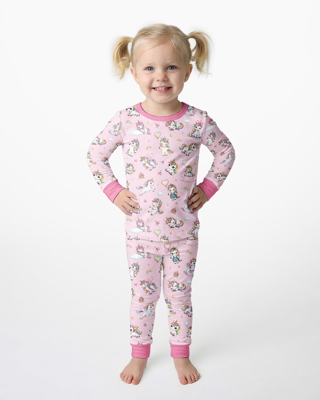 Kawaii Teddy Bamboo Two Piece Long Sleeve Pajama Set