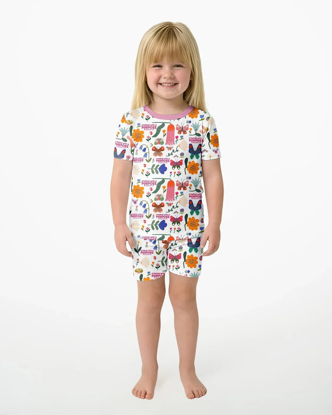Zweiteiliges, kurzärmliges Pyjama-Set mit Marienkäfern