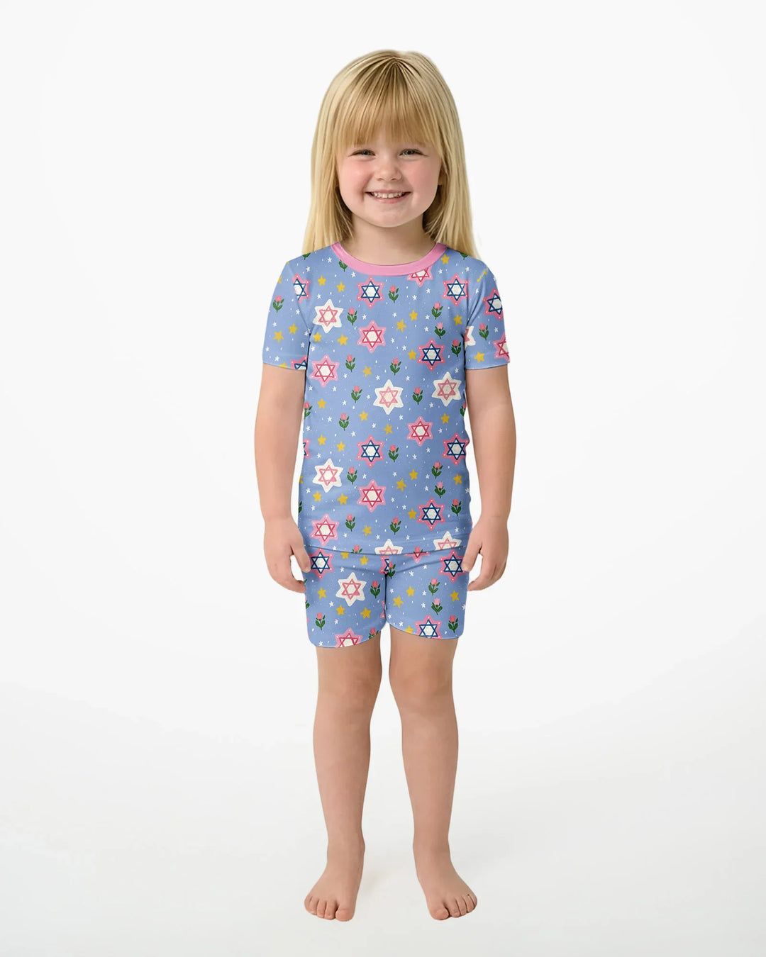 Schlafanzug-Set zweiteilig, kurze Ärmel, kurze Hose, Bambus