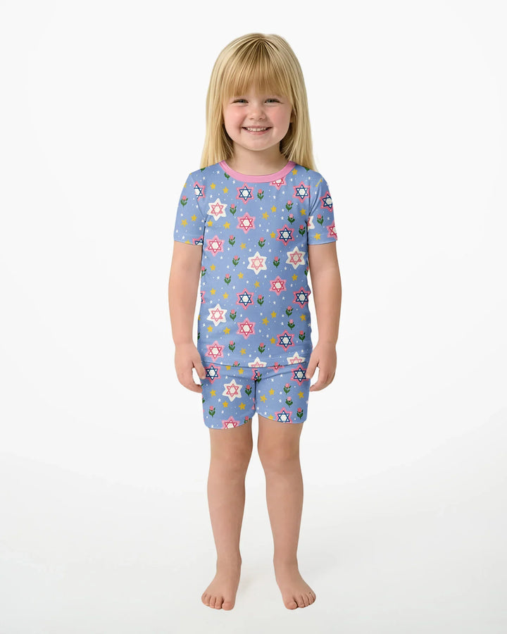 Schlafanzug-Set zweiteilig, kurze Ärmel, kurze Hose, Bambus