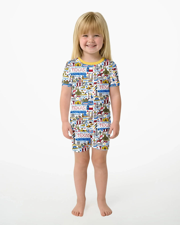 Template Zweiteiliges Pyjama-Set mit kurzen Ärmeln und Shorts