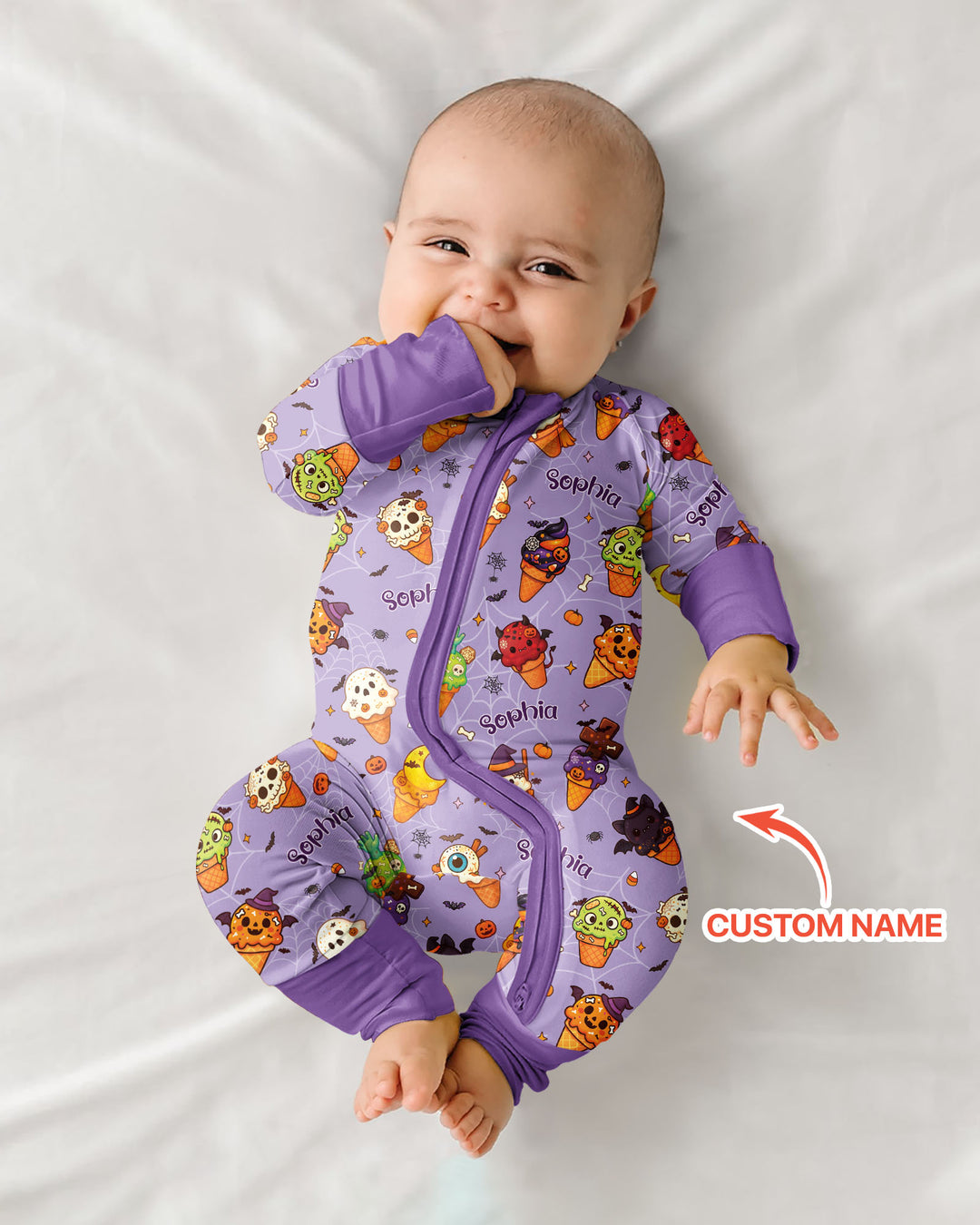 Custom Name Halloween Ice Cream Bamboo Convertible Zippy