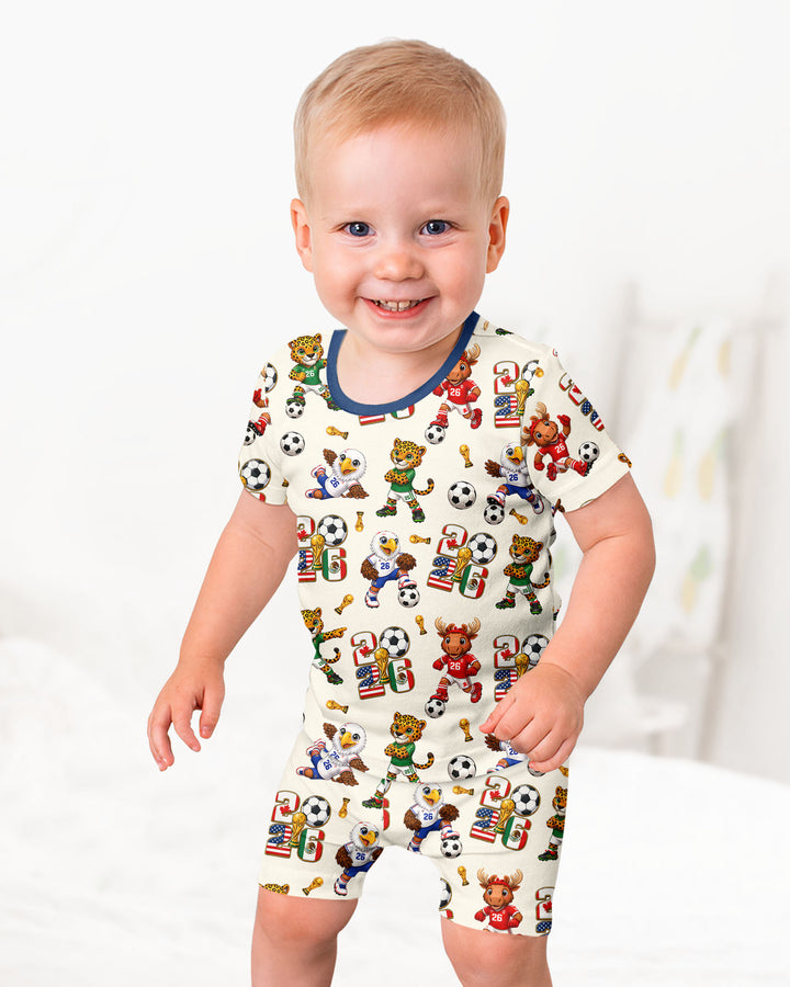 Schlafanzug-Set zweiteilig, kurze Ärmel, kurze Hose, Bambus