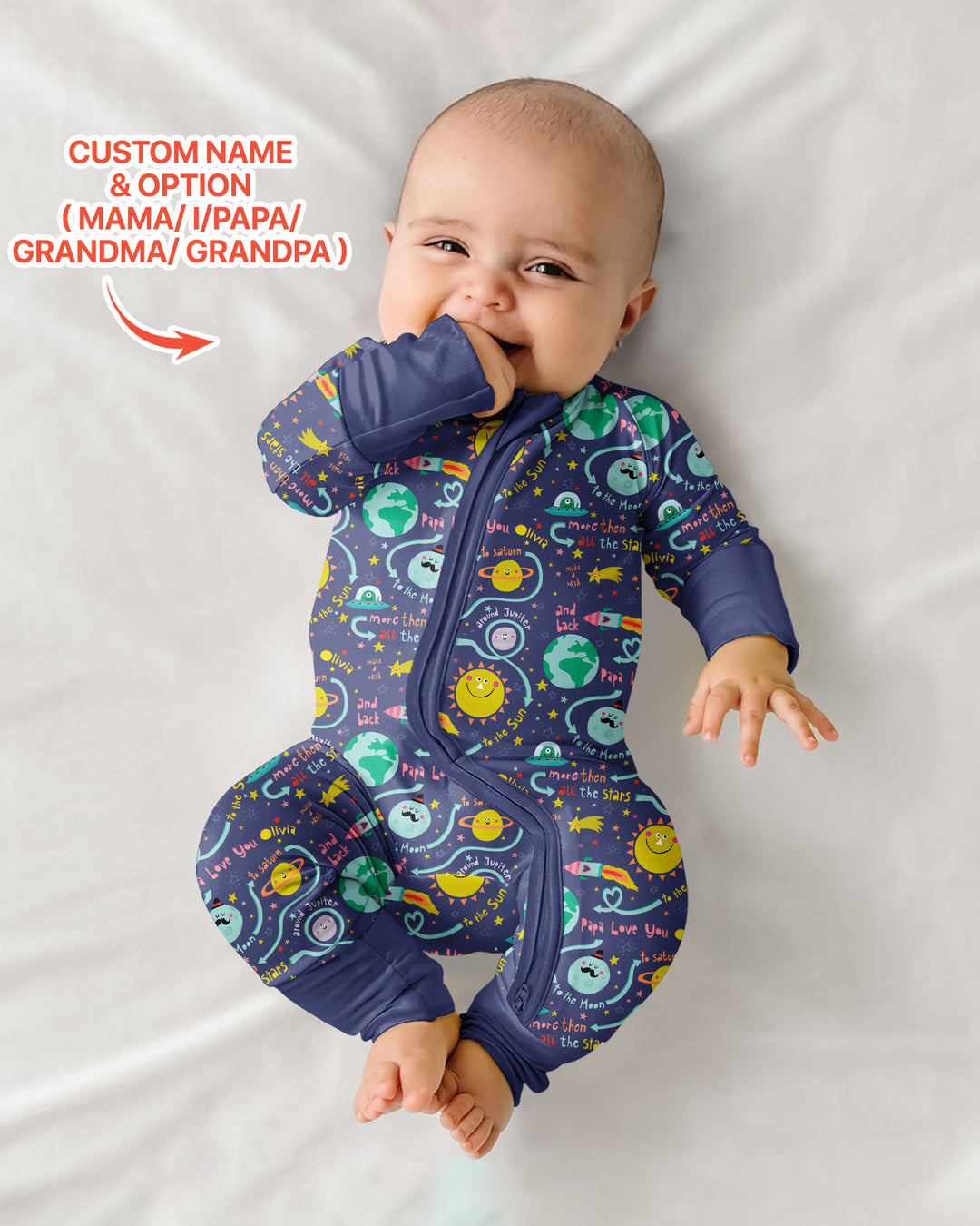 Love to the Moon and Back  Bamboo Convertible Zippy