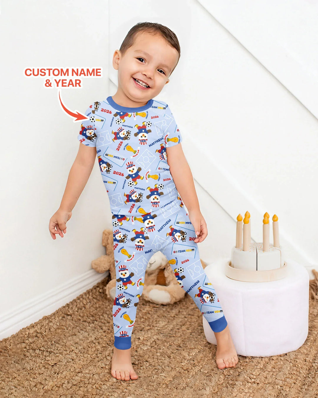 Zweiteiliges, kurzärmliges Pyjama-Set mit Marienkäfern