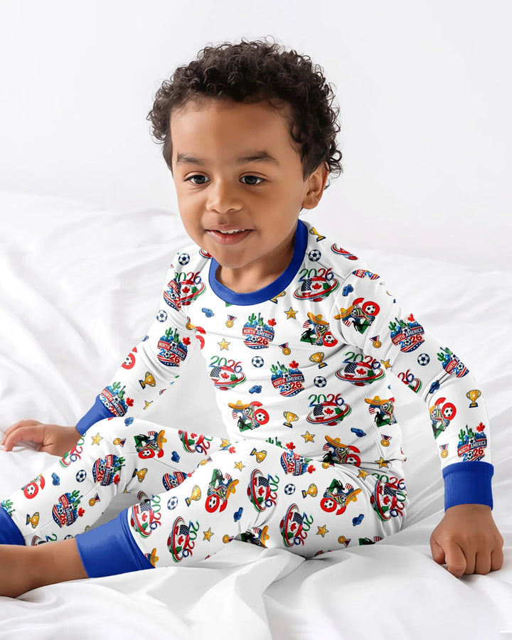 Zweiteiliges Langarm-Pyjama-Set mit Sommerfrüchten