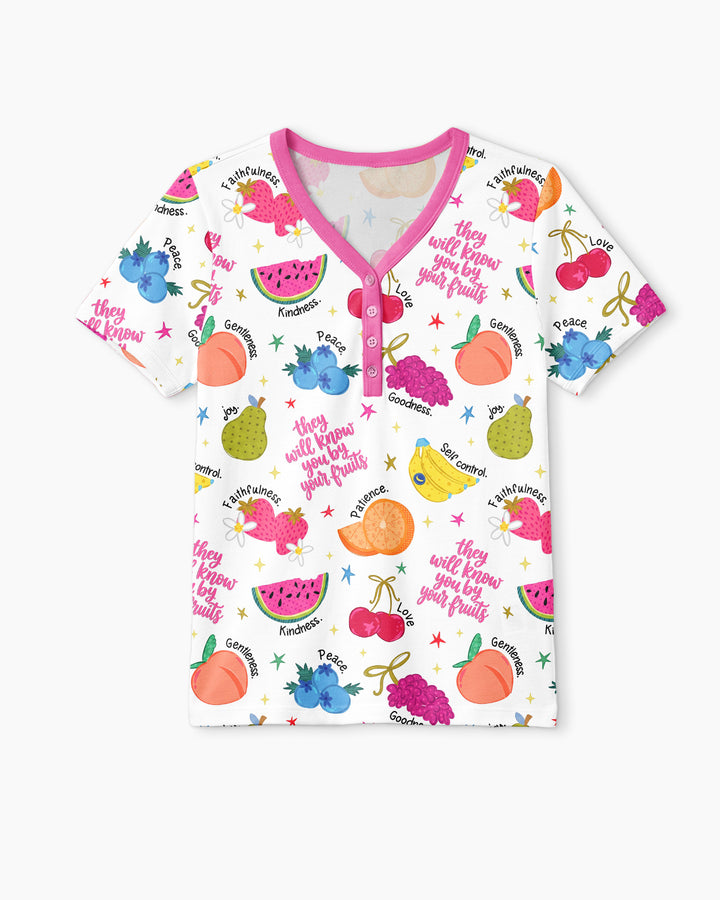 They Will Know You By Your Fruits Women Short Sleeve Short Pajama Set