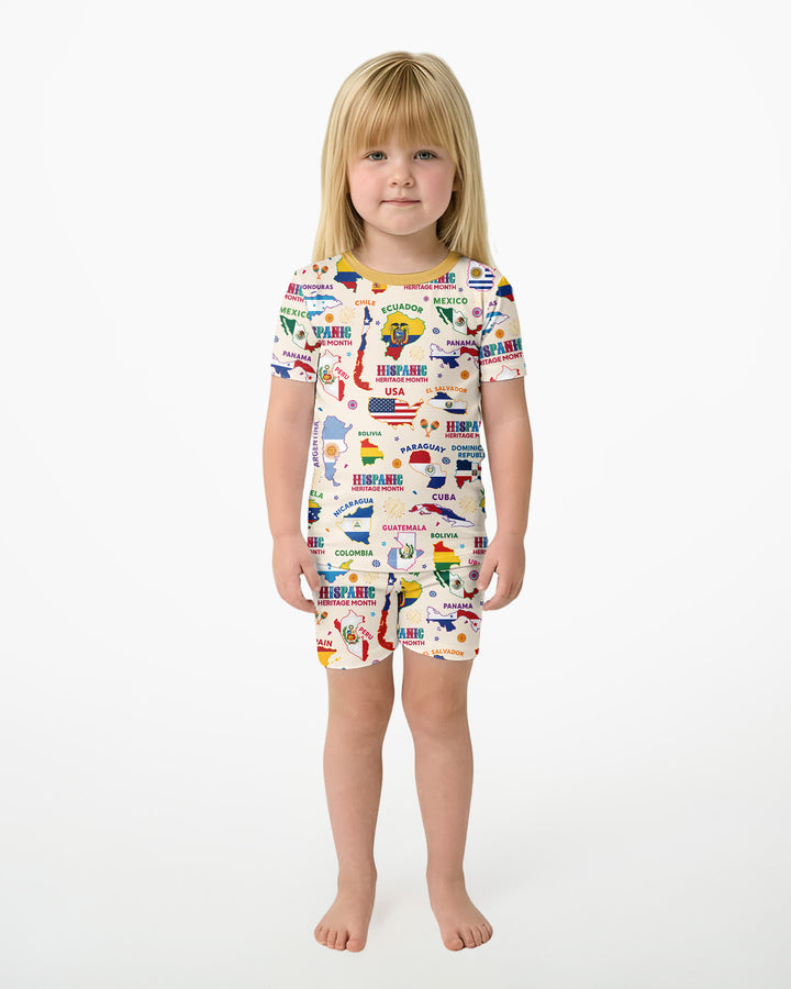 Schlafanzug-Set zweiteilig, kurze Ärmel, kurze Hose, Bambus
